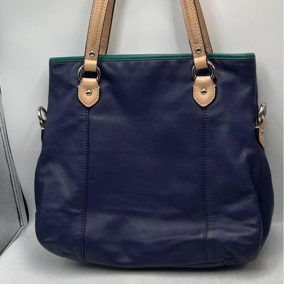 Coach Womens Daisy Spectator Navy Blue Double Handle Medium Tote Bag - Picture 4 of 11